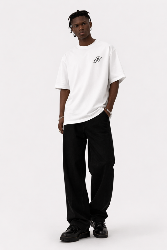 Camiseta Blanca Secret Nova para Hombre – Logo SN Minimalista | Estilo Urbano Premium