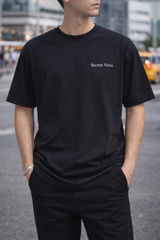 Camisetas Oversize Basico Streetwear Hombre Negro