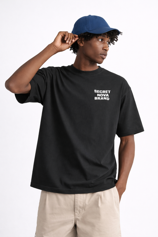 Camisetas Oversize Brand Basico Streetwear Hombre Negro