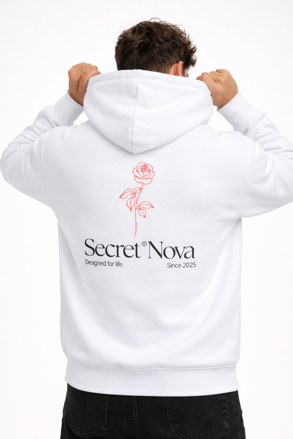 Sudadera Nova Con Capucha Rose Blanca