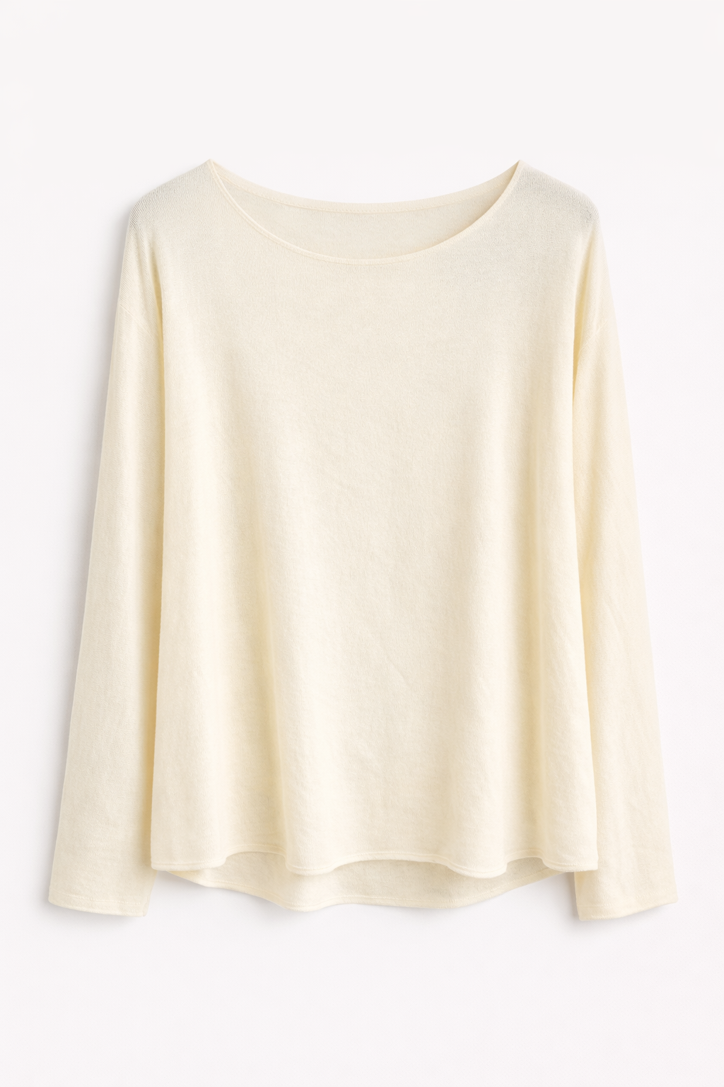 Camiseta Fluida de Manga Larga y Cuello Redondo | Básico Versátil