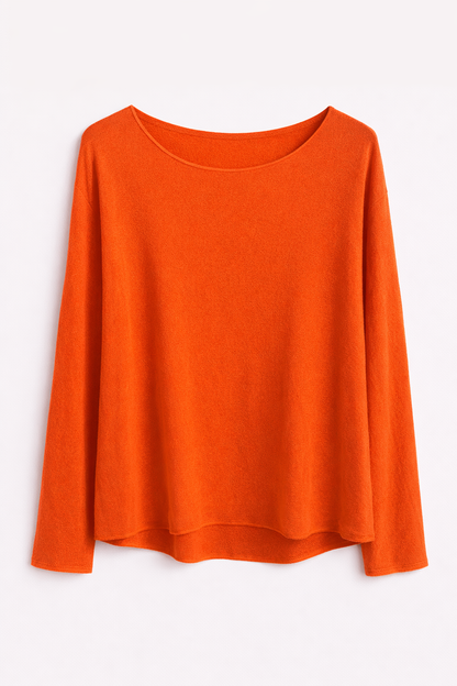 Camiseta Fluida de Manga Larga y Cuello Redondo | Básico Versátil