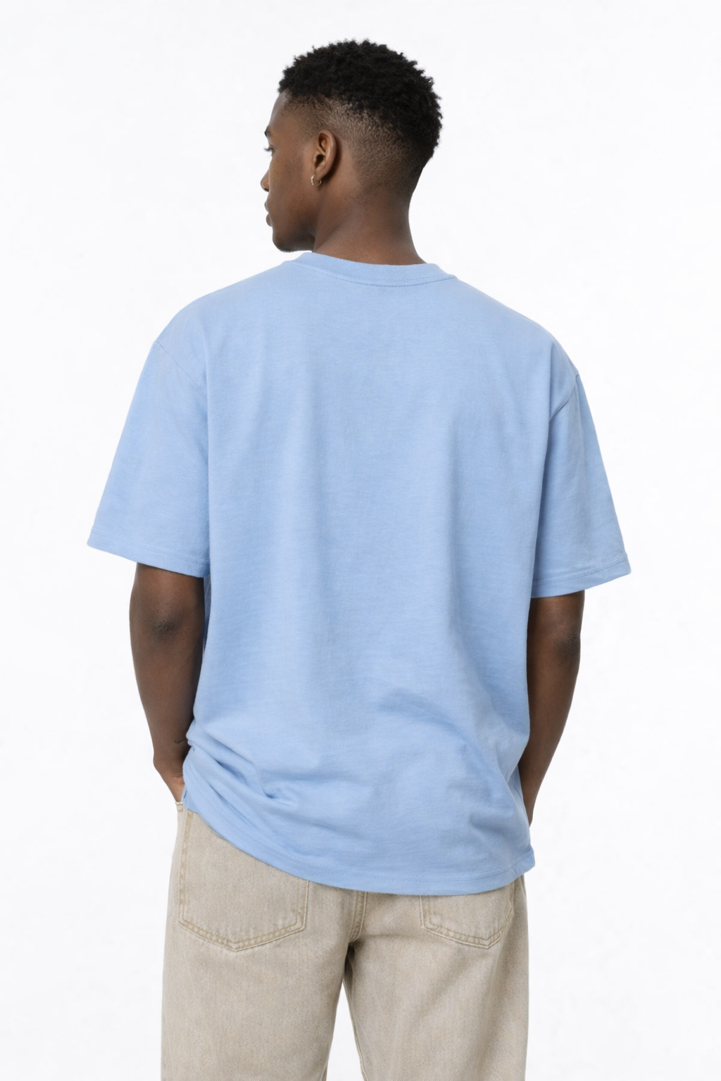 Camisetas Oversize Basico Streetwear Hombre Azul