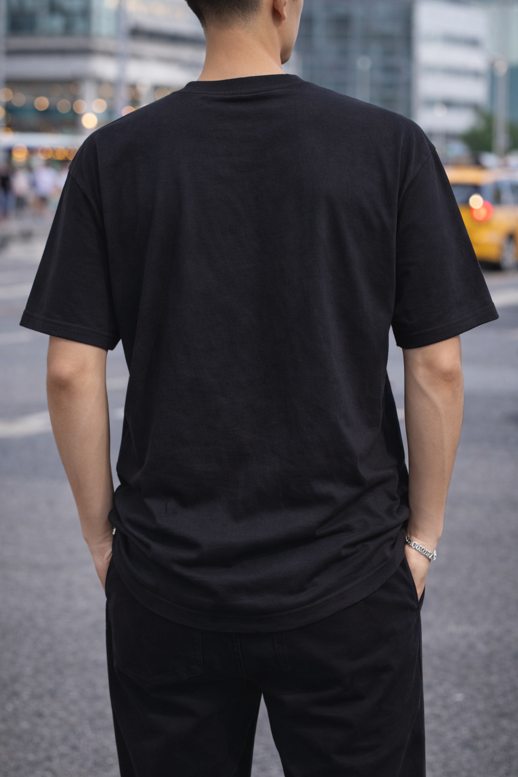 Camisetas Oversize Basico Streetwear Hombre Negro