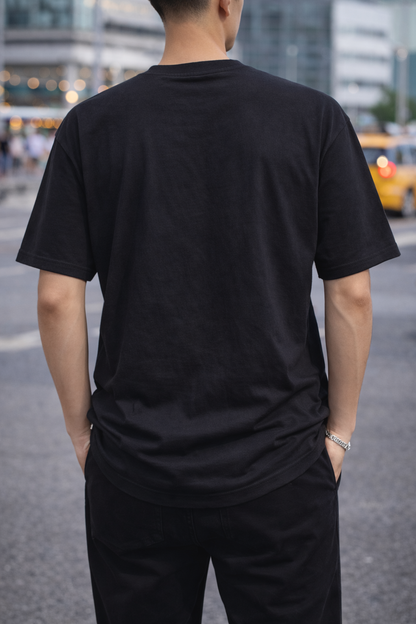 Camisetas Oversize Basico Streetwear Hombre Negro