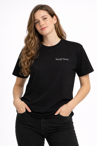 Camisetas Oversize Basico Streetwear Mujer Negro