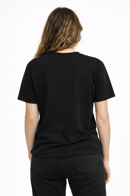 Camisetas Oversize Basico Streetwear Mujer Negro