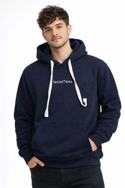 Sudadera Basic con Capucha Azul Marino