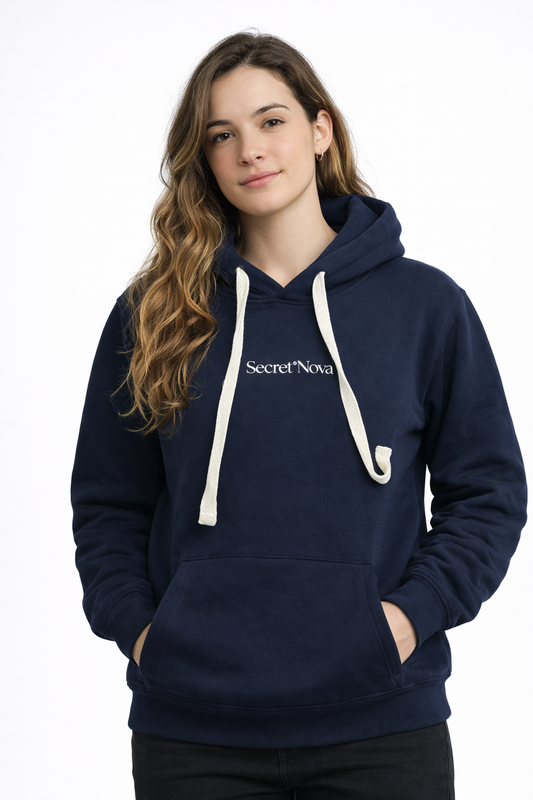 Sudadera Basic con Capucha Azul Marino
