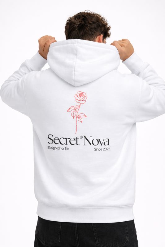 Sudadera Nova Con Capucha Rose Blanca