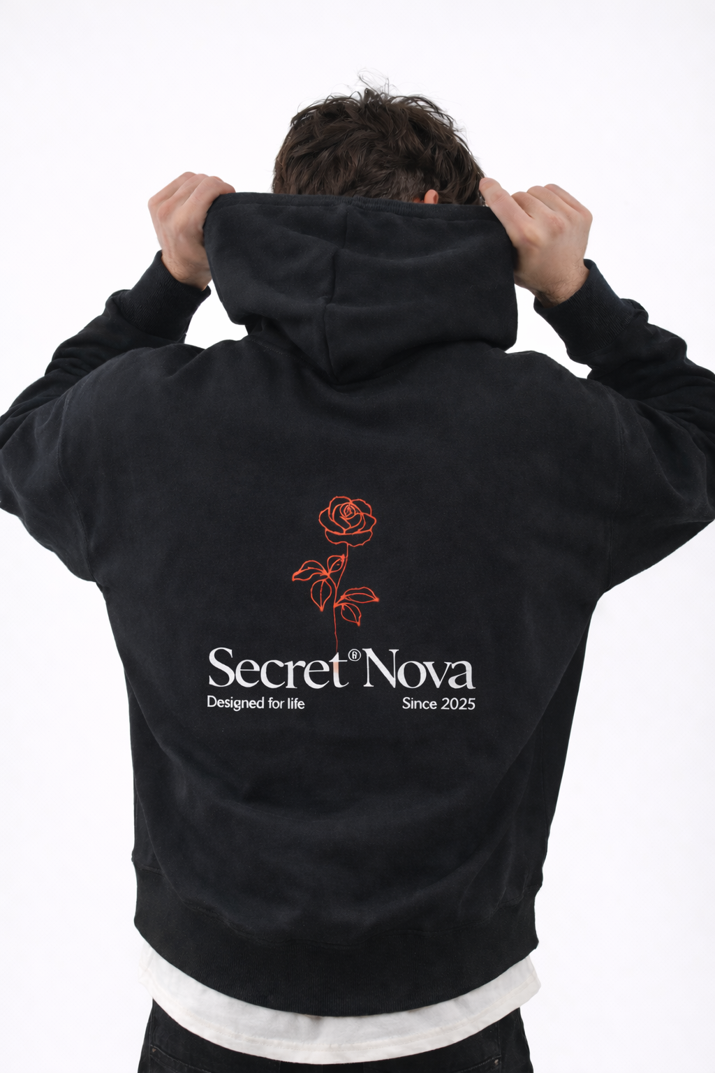 Sudadera Nova Con Capucha Rose Negra