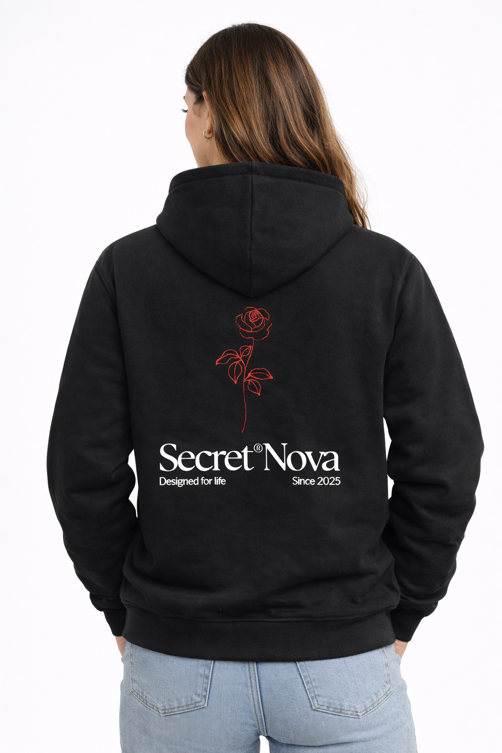 Sudadera Nova Con Capucha Rose Negra